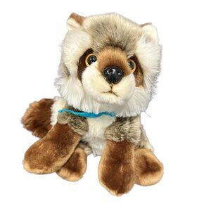 Adventure Planet Plush Raccoon Stuffed‎ Animal Gray Brown Furry Mask Size 12" H